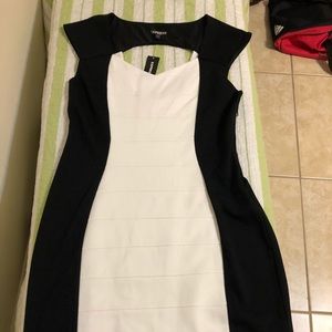 Black and white mini dress